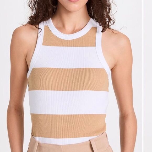 Scotch & Soda Cotton In-Conversion Racer Striped Tank Large - Picture 1 of 7